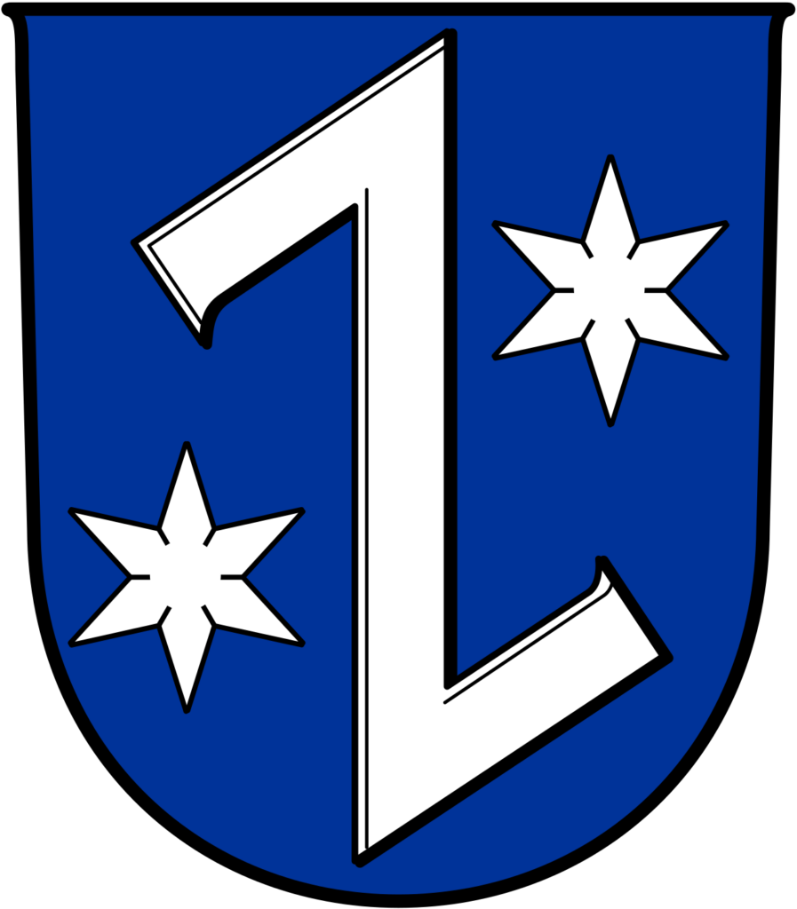 Das Stadtwappen von Rüsselsheim